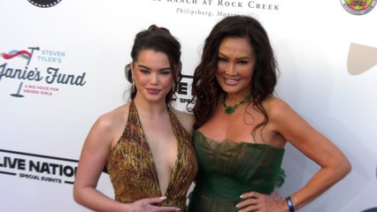 Paris Berelc and Tia Carrere on the red carpet at Steven Tyler’s 6th annual Grammy Awards viewing party