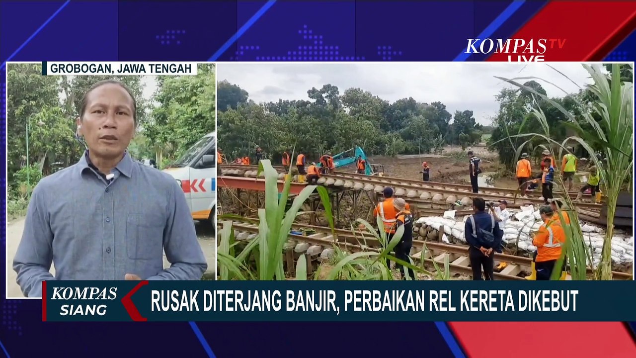 Kondisi Terbaru Perbaikan Rel Kereta Ambles di Grobogan Jateng, KAI Target Selesai di 5 Februari