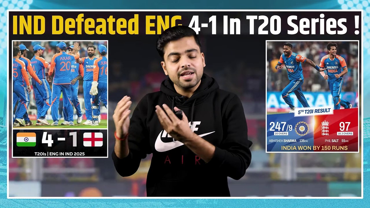 IND vs ENG： Team India wins the T20I Series against England 4-1 ! Fourth Consecutive series win  !