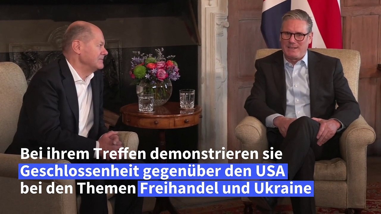 Scholz bei Starmer: Signal zu Zöllen und Ukraine-Hilfen an die USA