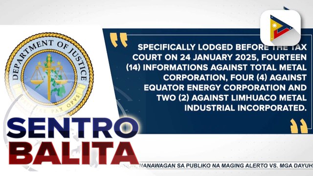 Tatlong kumpanya na nandaya umano sa pagbabayad ng buwis, pinakakasuhan ng DOJ ng tax evasion