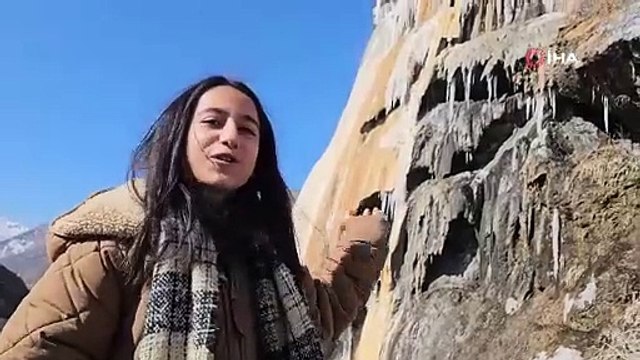 Deliklitaş, Sibirya soğuklarıyla buz şelalesine dönüştü