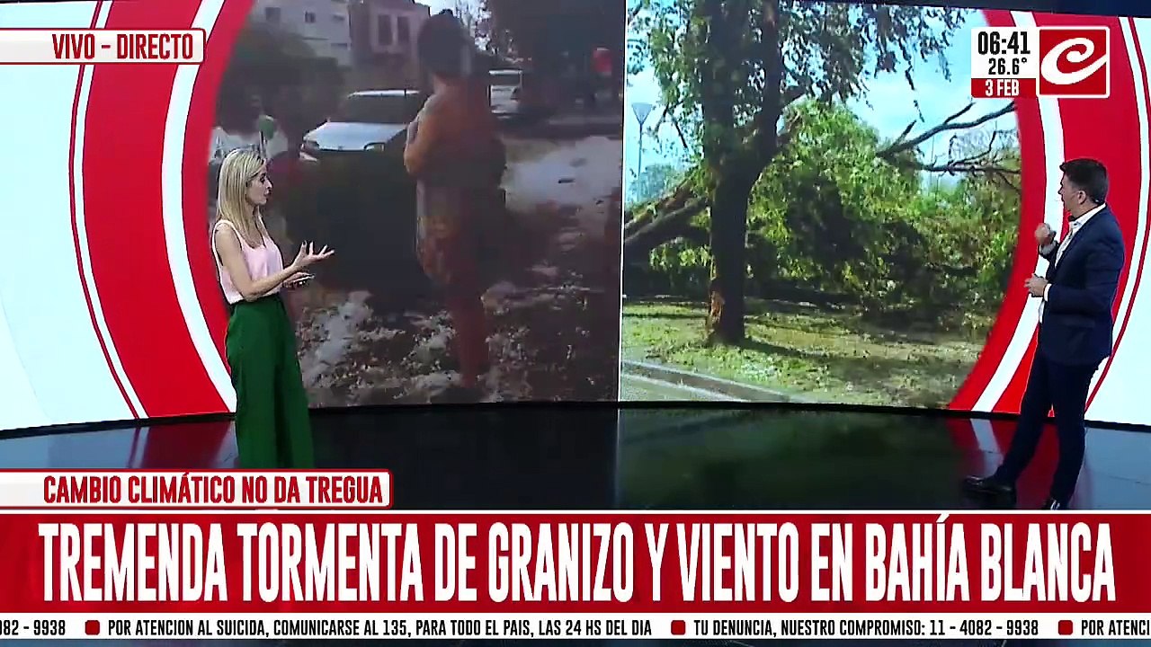 Impresionante tormenta de granizo y viento azotó a la ciudad de Bahía Blanca