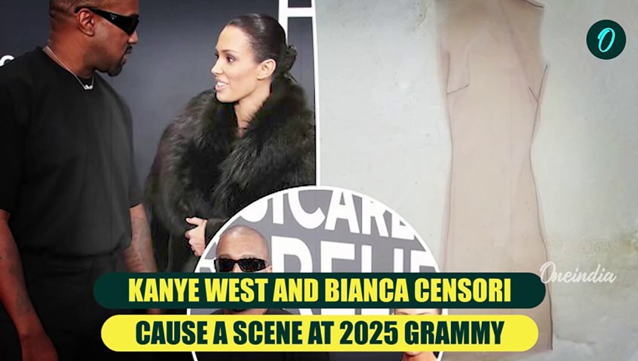 Kanye West's Wife Bianca Walks Almost Naked To Grammys 2025 | No Knickers’ Stunt Goes Viral