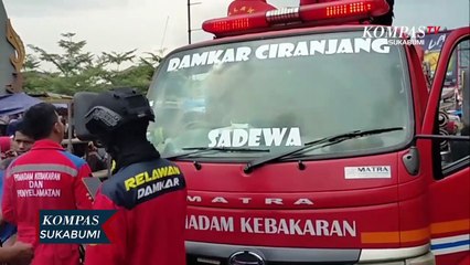 Diduga Korsleting Listrik Toko Mebel Di Pasar Ciranjang Terbakar