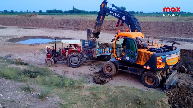 Crane Working 🚜 Loading Trolley 🏗️ Village Side - 4K Ultra HD Video - Phulpota Naudero Larkana | Larkana Sindh Pakistan max RECORDS Follow
