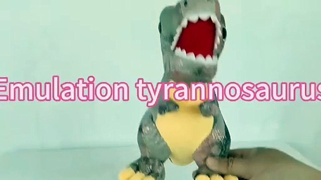 Original yangzhou new sunrise manufacturer custom soft plush sumilation tyrannosaurus forest animal doll toy with huge teeth