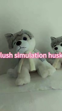 yangzhou new sunrise manufacture customized lovely plush christmas husky dog animal toy with fleece scarf for Europe market