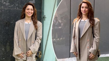 Tamannaah Bhatia Stuns in a Classy Look, Poses for Pics with Fans!