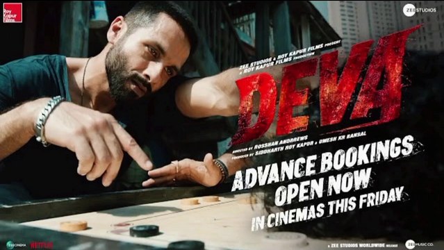 Deva - Advance Bookings Open l Shahid Kapoor | Pooja Hegde | Rosshan Andrrews | In Cinemas 31st Jan