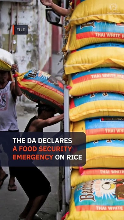 DA declares food emergency to curb high rice prices