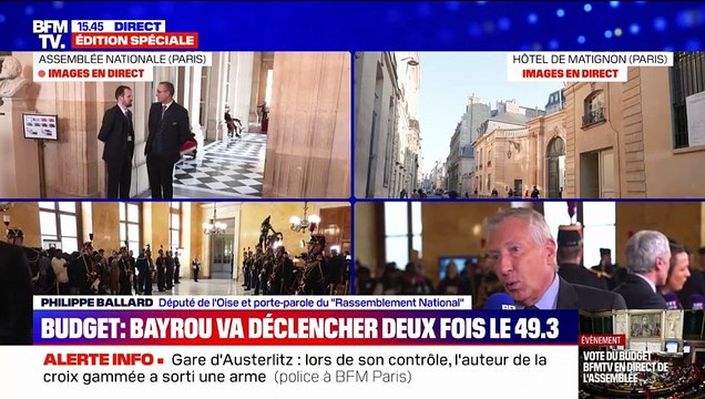 Motion de censure contre le gouvernement: On va se laisser encore 48h de réflexion , affirme Philippe Ballard (RN)