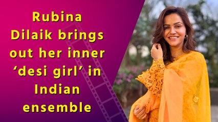 Rubina Dilaik flaunted her “desi” side as she looked gorgeous in a mustard-hued Indian ensemble