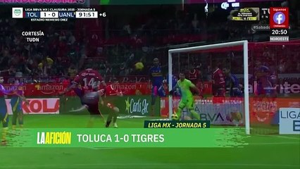 Toluca vence a Tigres con gol de Paulinho en el Nemesio Diez