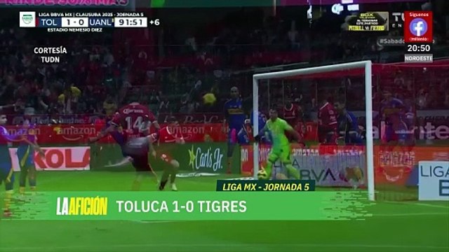 Toluca vence a Tigres con gol de Paulinho en el Nemesio Diez