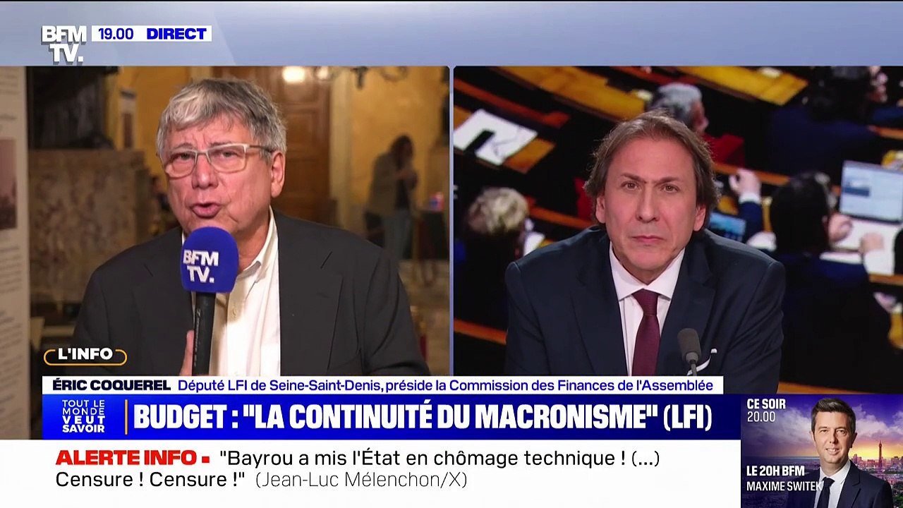 Motion de censure contre le gouvernement Bayrou: échange entre Éric Coquerel (LFI) et Jérôme Guedj (PS)