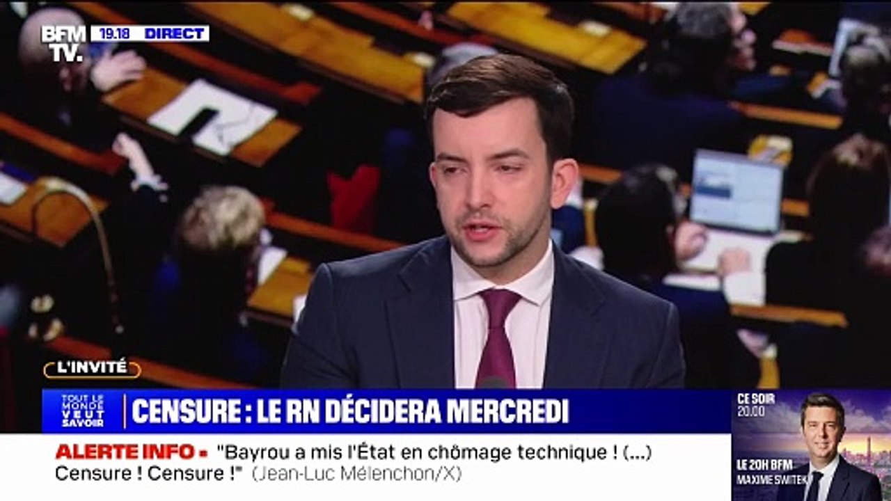 Refus du PS de voter la censure: "Ils ont trahi leur programme", affirme Jean-Philippe Tanguy (RN)