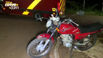 Motociclista fica ferido ao cair na rua Leonardo da Vinci, em Cascavel
