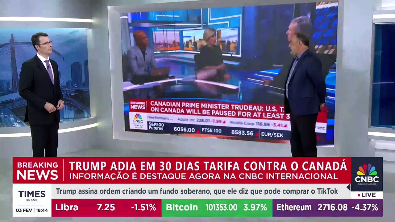 EUA suspendem tarifas em produtos canadenses por 30 dias | CNBC BREAKING