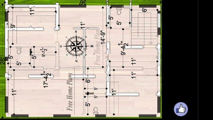 28X36 Home Floor plan drawing made in autocad 497