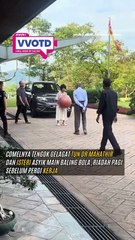Comelnya Tun M & Tun Hasmah main baling bola!