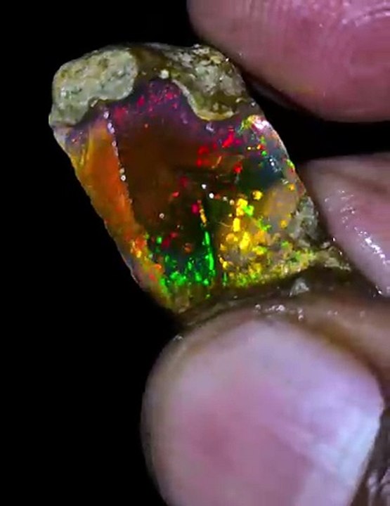 Natural Ethiopian opal rough Rainbow fire opal rough very nice quality