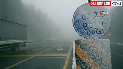 Bolu Dağı'nda Kar ve Sis Etkili, Görüş Mesafesi 35 Metreye Düştü