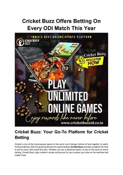 Cricket Buzz Offers Betting On Every ODI Match This Year