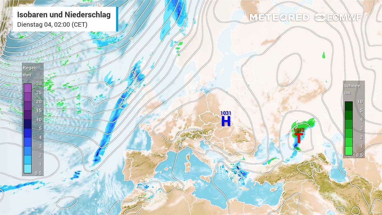 Hoher Luftdruck über Mitteleruoap und Deutschland - daran ändert sich wenig
