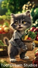 Fluffy Farmer Cat Gathers Fresh Veggies – Too Cute to Handle!