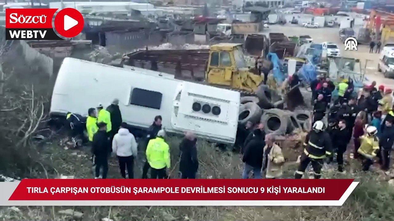 Tırla çarpışan otobüsün şarampole devrilmesi so...
