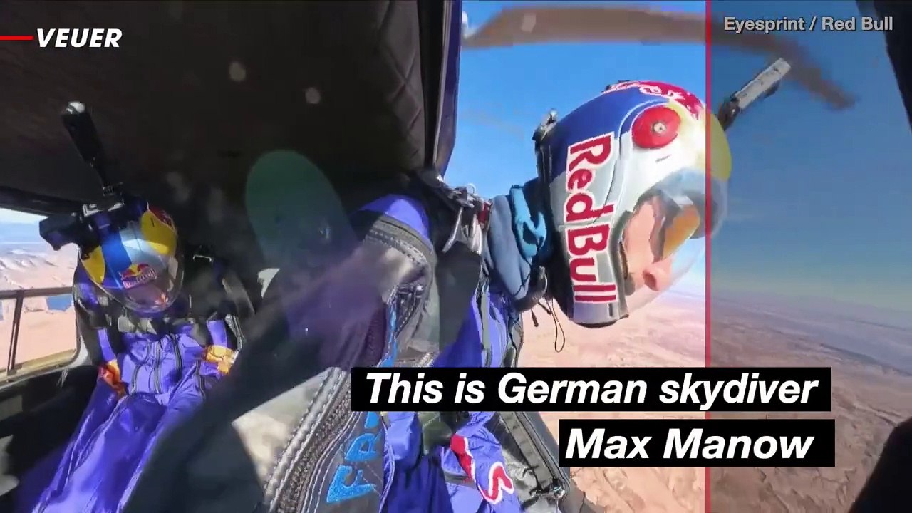 Skydiver Completes ‘Endless Skydive’ Grabbing Hold of a Red Bull Plane Mid-Air and Ascending Once Again