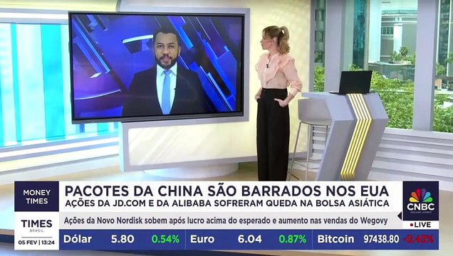 EUA recuam sobre barrar pacotes da China; ações da JD.com e Alibaba sofrem queda na bolsa asiática