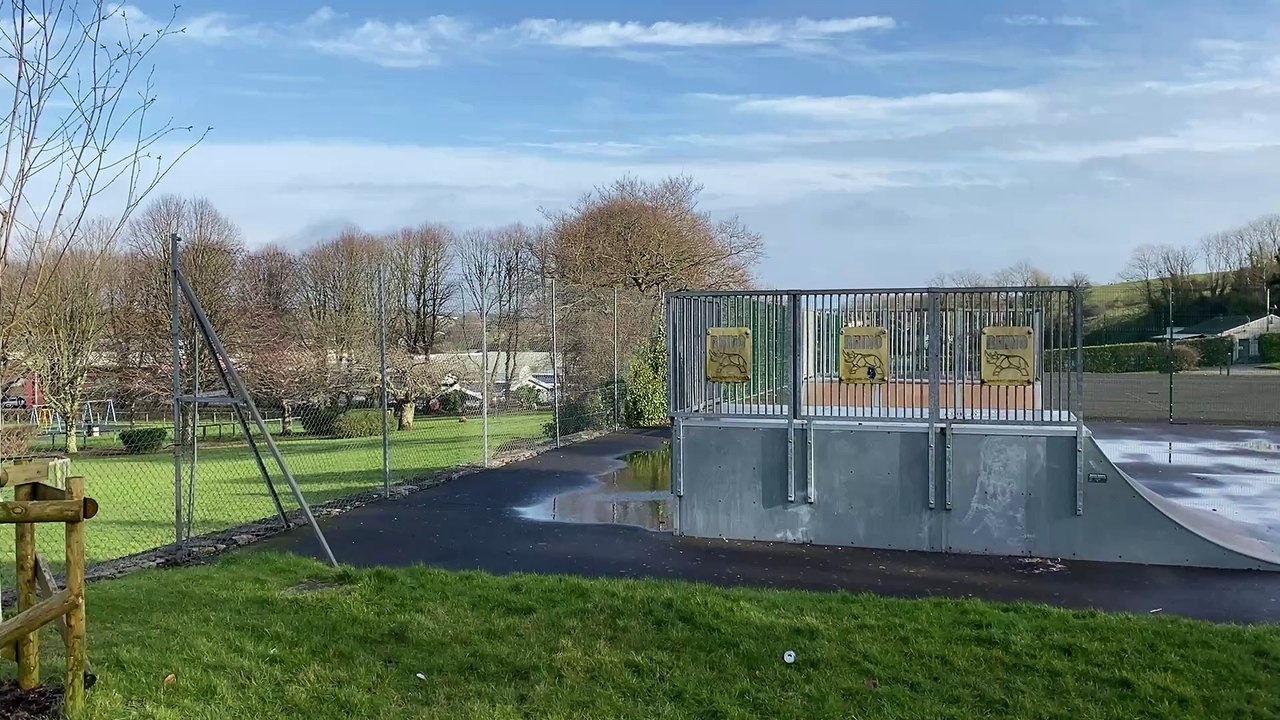 Pembroke Dock Memorial Park skate park - one way in or out since new fencing installed