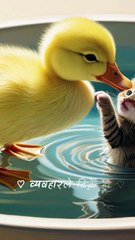 Can little duck save the cat 😺