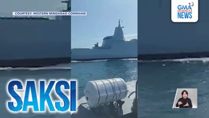 Higanteng Chinese Navy warship at 2 pang barko ng China, namataan sa Sulu Sea | Saksi