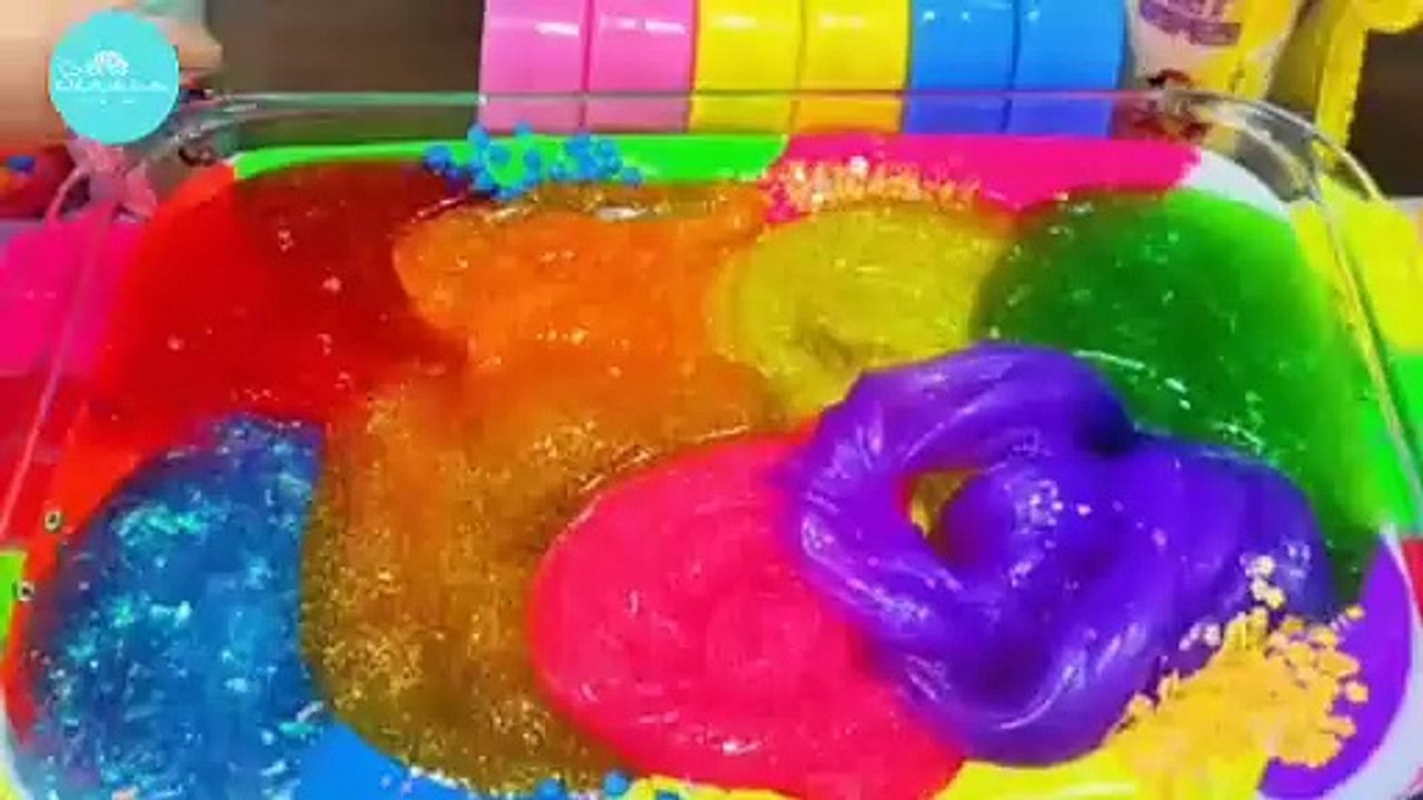 DIY Rainbow Krumi Slime! ASMR Mixing with Makeup & Glitter for TINGLES! ✨🌈