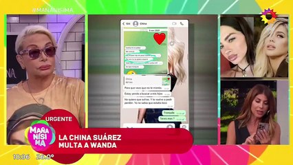 La veloz multa de la China Suárez a Wanda Nara por filtrar los nuevos chats: "Gravosa"