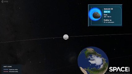 Stadium-Sized Asteroid Safely Flies By Earth In Orbit Animation