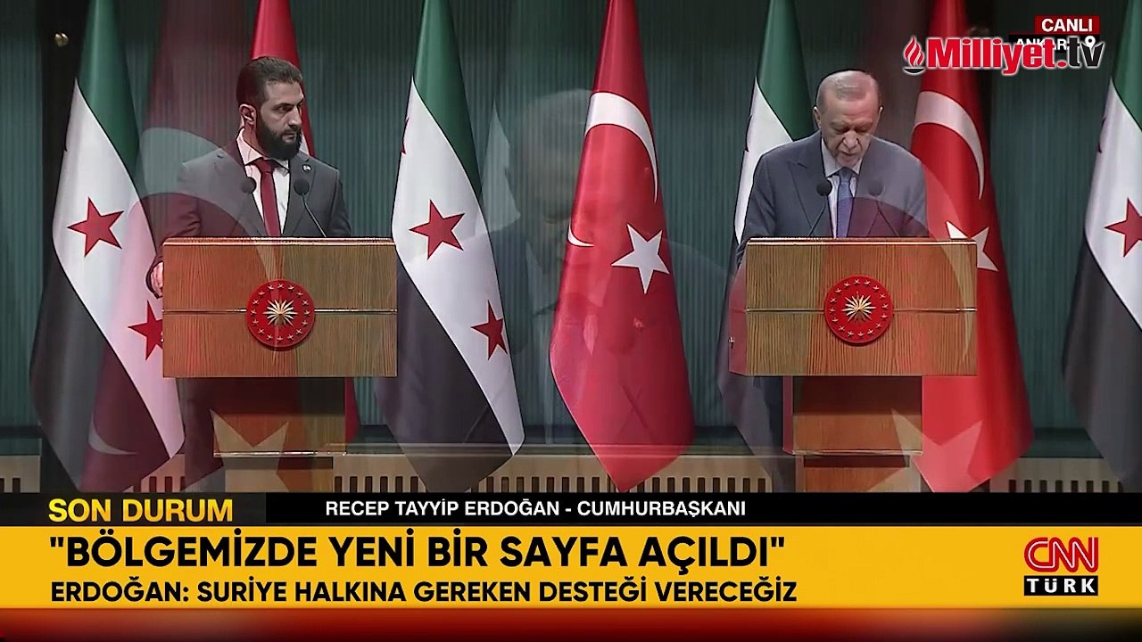 Suriye lideri Ahmed Şara Türkiye'de! Cumhurbaşkanı Erdoğan'dan önemli açıklamalar