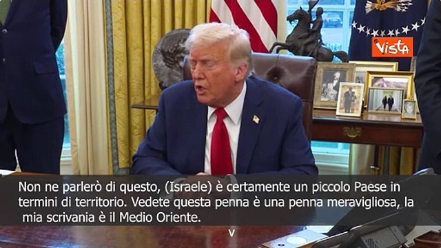 Trump: Annessione Cisgiordania a Israele? Non parlo, ma Israele ha un territorio piccolo SOTTOTITOLI