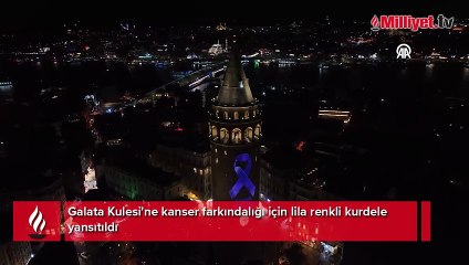Galata Kulesi farkındalık için lila rengine büründü! İşte sebebi...