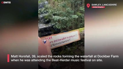 Tourist 'nearly dies' after ignoring sign and tumbling down waterfall