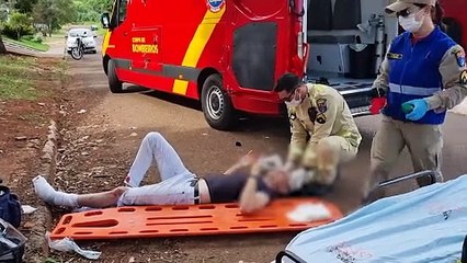 Motociclista sofre amputação de dedo em acidente no Claudete