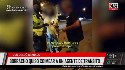 🚨 BORRACHO QUISO COIMEAR A UN AGENTE DE TRÁNSITO