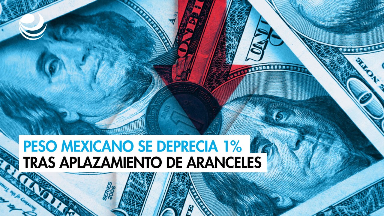 Peso mexicano se deprecia más de 1% tras su avance por aplazamiento de aranceles