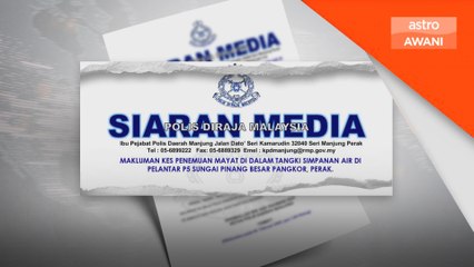 Mayat lelaki dijumpai dalam tangki simpanan air