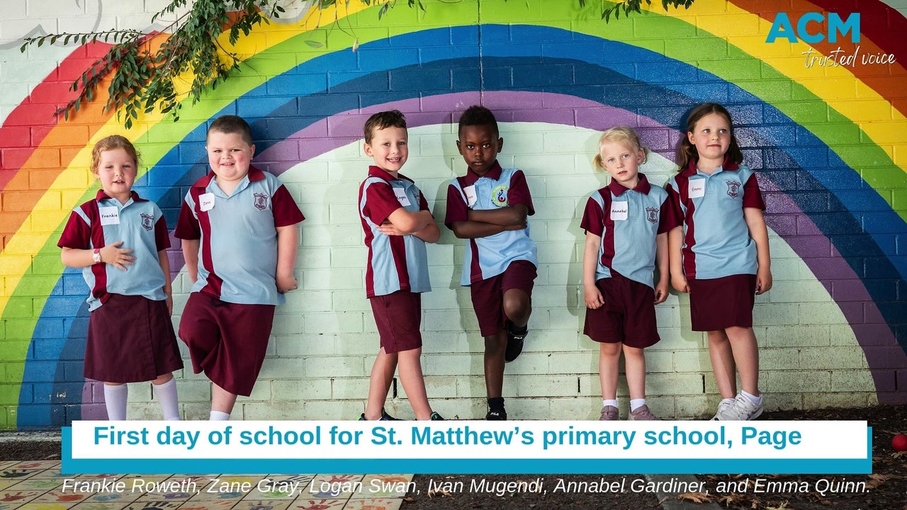 First day of school for St Matthew's Primary School, Page - video ...
