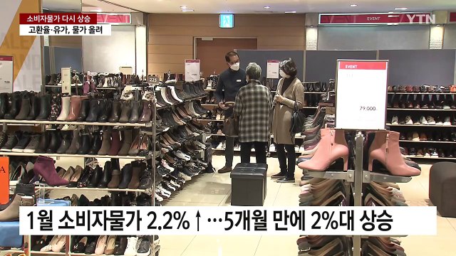 1월 소비자물가 2.2%↑...5개월 만에 2%대 상승 / YTN