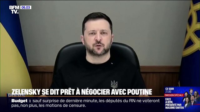 Guerre en Ukraine: Volodymyr Zelensky annonce être prêt à négocier avec Vladimir Poutine